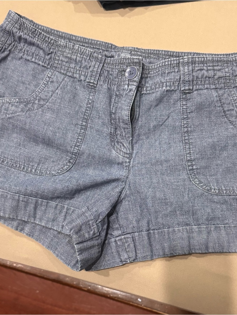 LOFT Light Denim-Style Chambray Shorts